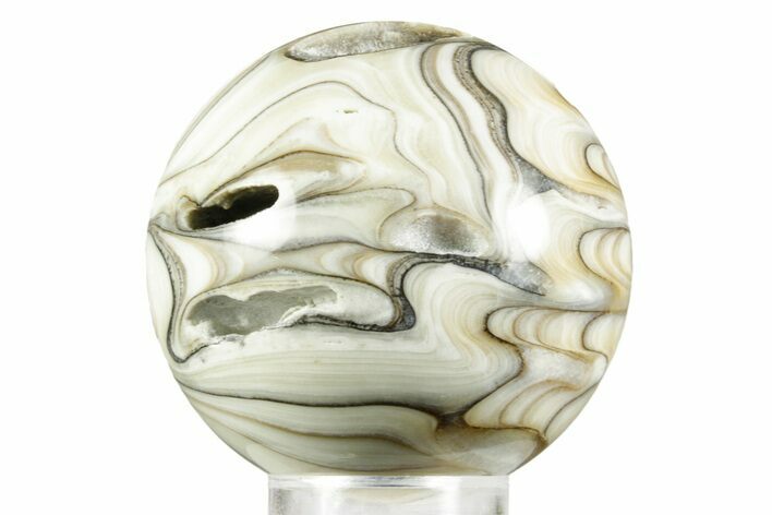 Polished Zebra Calcite Sphere - Idaho #370986